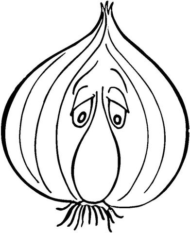 Sad Garlic  Coloring Page